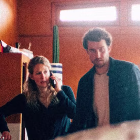 Elizabeth Holmes and family at home while being filmed for "You Can See Everything" documentary. 