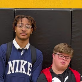 Keni Cedanio Ramirez and Axton Kuhla at their homecoming celebration at Mahanoy Area High School in Pennsylvania. 