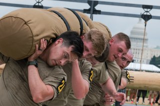 Soldiers compete at the National Mall.