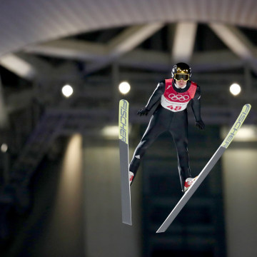 Ski jumper Andreas Andre Wellinger of Germany participates in the men's normal hill individual final on day one of the PyeongChang 2018 Winter Olympic Games at Alpensia Ski Jumping Center on Feb. 10, 2018 in Pyeongchang-gun, South Korea.