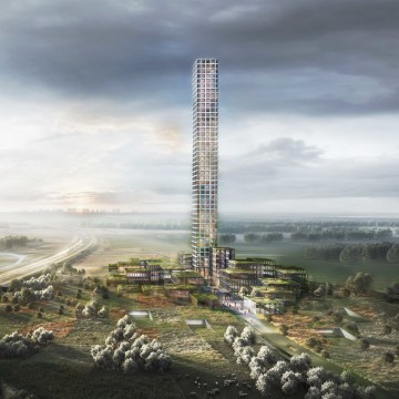 Clotihing company BESTSELLER is planning a skyscraper headquarters for the small Danish town of Brande The tower was approved by the city council in March 2019 but start and end dates have not yet been determined. BESTSELLER is aiming to make the project sustainable certified according to the DGNB sustainability certification system