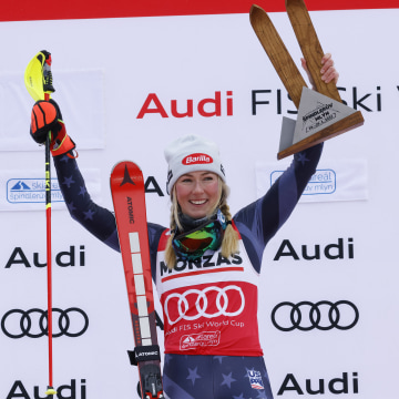Mikaela Shiffrin of Team United States takes 1st place during the Audi FIS Alpine Ski World Cup Women's  Slalom on January 28, 2023 in Spindleruv Mlyn, Czech Republic.