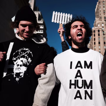 Image: Protesters critical of President Donald Trump attend an afternoon rally to show solidarity with a general strike in Washington Square Park on Feb.17, 2017 in New York City.