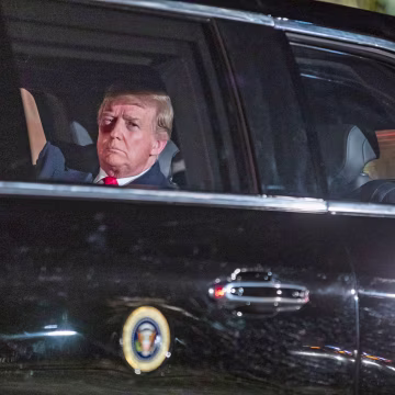 Image: Trump departs White House for Capitol Hill and his second State of the Union speech