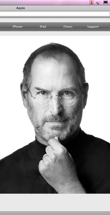 Image: Apple Inc co-founder and former CEO Steve Jobs picture is featured on the front page of the Apple website after his passing
