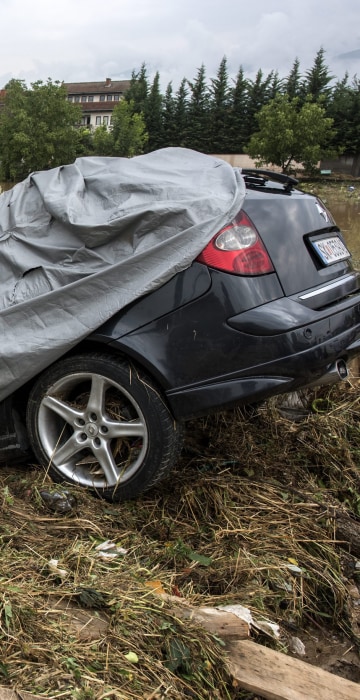 Image: At least 15 people have died in heavy rain storm that hit Skopje