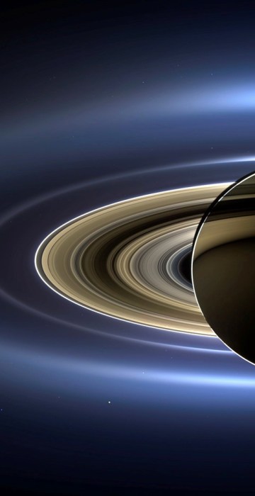 Image: Handout image of Saturn from space, the first in which Saturn, its moons and rings, and Earth, Venus and Mars are all visible