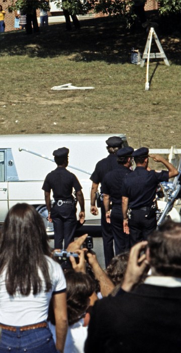Elvis Presley funeral cortege leaving Graceland, Memphis, Tennessee, USA, August 18th 1977