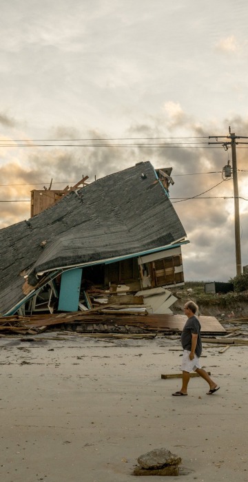 Image: A destroyed home following Hurricane Irma on Vilano Beach outside St. Augustine, Fla.