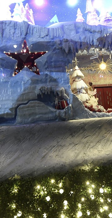 Macy's Herald Square unveils its legendary Christmas windows celebrating the theme \"Believe In The Wonder Of Giving,\" Thursday, Nov. 15, 2018, in New York. The six enchanted windows share a tale of friendship, family, adventure, and teamwork as Sunny the Snowpal works to save Christmas with the help of her friends.