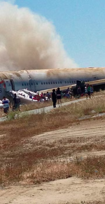 Image: File picture shows passengers being evacuated from a Asiana Airlines Boeing 777 aircraft after a crash landing in San Francisco