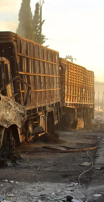 Image: Aid Convey Hit by Deadly Air Strike