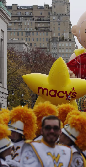 Image: Balloons sit on Central Park West before the 90th Macy's Thanksgiving Day Parade in Manhattan, New York