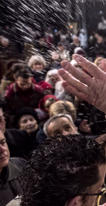Macedonian Orthodox believers celebrate Christmas