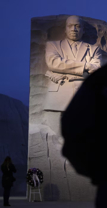 Image: Keith Andrews visits the Martin Luther King Jr. memorial on Jan. 16 in Washington, D.C.