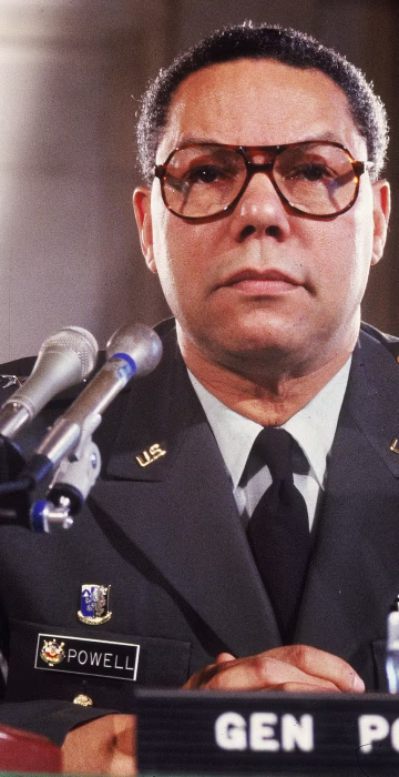Gen. Colin Powell testifies before a Senate committee on his appointment as chairman of the Joint Chiefs of Staff on Sept. 20, 1993.