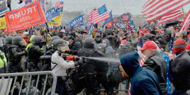 Image: A pro-Trump mob clashes with police and security forces at the Capitol on Jan. 6, 2021.