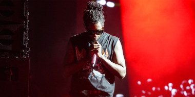 Image: Rapper Young Thug on stage.