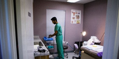 Image: Dr. Bhavik Kumar prepares a procedure room for a patient at Whole Woman's Health Clinic in Fort Worth, Texas, in 2016.