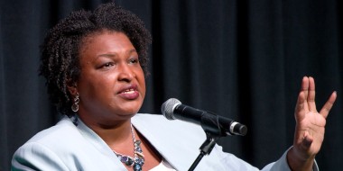 Stacey Abrams onstage during the "Beautiful Noise Live Equality on the Ballot" panel at the Buckhead Theatre in Atlanta, Georgia on September 19, 2022.