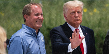 Image: Former President Donald Trump with Texas Attorney General Ken Paxton in Pharr, Texas, on June 30, 2021.