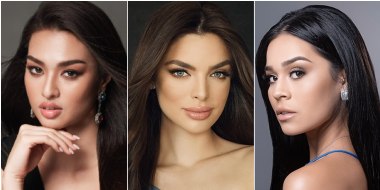 Anchilee Scott-Kemmis, Miss Tailandia; Nadia Ferreira, Miss Paraguay; y Allison Wassmer, Miss Nicaragua, candidatas de Miss Universo 70ª edición
