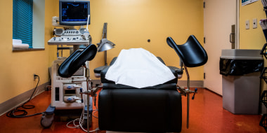 Image: A procedural table is set up for a patient to receive a surgical abortion in Jackson, Miss. on June 7, 2022.