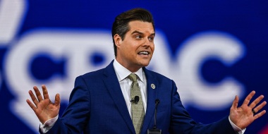 Image: Rep. Matt Gaetz speaks at the Conservative Political Action Conference 2022 in Orlando, Florida.