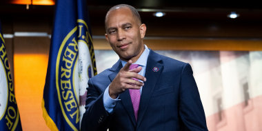 Hakeem Jeffries at a press conference at the U.S. Capito