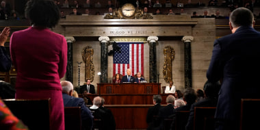 Image: President Joe Biden at the State of the Union on Tuesday.