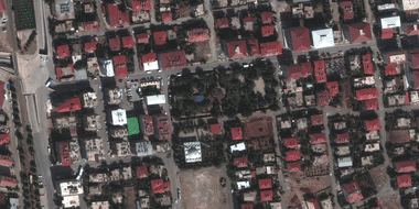Satellite images of Islahiye, Turkey, on Oct. 4, 2022, and on Feb. 7, 2023. 
