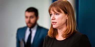 Kate Bedingfield during the daily press briefing at the White Hous