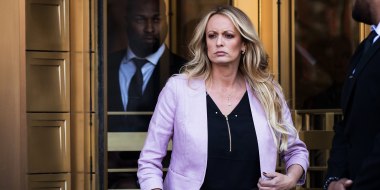NEW YORK, NY - APRIL 16: Adult film actress Stormy Daniels (Stephanie Clifford) exits the United States District Court Southern District of New York for a hearing related to Michael Cohen, President Trump's longtime personal attorney and confidante, April 16, 2018 in New York City. Cohen and lawyers representing President Trump are asking the court to block Justice Department officials from reading documents and materials related to Cohen's relationship with President Trump that they believe should be protected by attorney-client privilege. Officials with the FBI, armed with a search warrant, raided Cohen's office and two private residences last week.
