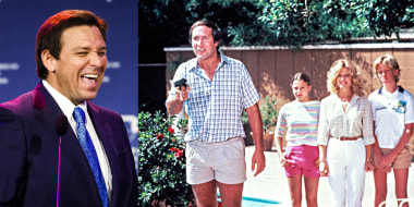 Ron Desantis; Chevy Chase as Clark Griswold in "National LAmpoon's Vacation," 1983.