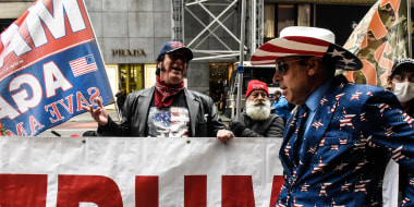 Trump supporters rally outside Trump Tower in New York