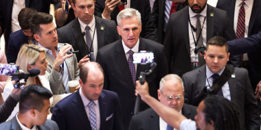 U.S. Speaker of the House Kevin McCarthy (R-CA) talks to reporters as he walks to his office at the U.S. Capitol on May 31, 2023 in Washington, DC. The House of Representatives is expected to vote on The Fiscal Responsibility Act, legislation negotiated between the White House and House Republicans to raise the debt ceiling until 2025 and avoid a federal default.