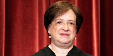 Associate Justice Elena Kagan stands during a group photo of the Justices at the Supreme Court in Washington, DC on April 23, 2021.