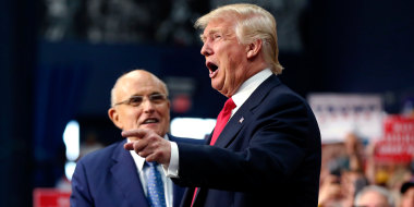 Then-Presidential candidate Donald Trump and Rudy Giuilini 
