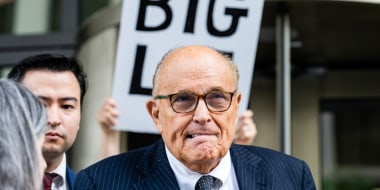 Rudy Giuliani, former lawyer to Donald Trump, exits a federal court in Washington, DC on May 19, 2023.