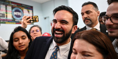 Zohran Mamdani, Democratic candidate for mayor, leaves a news conference celebrating his primary victory on July 2, 2025 in New York. 
