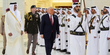 President Donald Trump and Qatar's Emir Sheikh Tamim bin Hamad Al Thani.