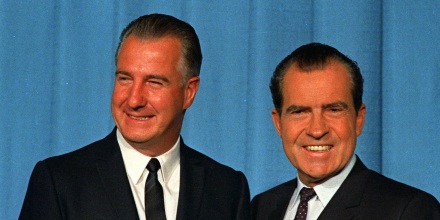 Sipro T. Agnew is shown with then President-Elect Richard M. Nixon in this 1968 file photo.