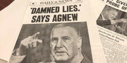 'Damned Lies,' says Agnew Daily News front page