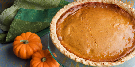 Pumpkin Pie Thanksgiving Dessert, a Homemade, Baked, Gourmet Holiday Food