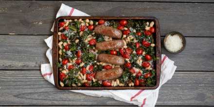 This Italian sausage dinner is incredibly easy, quick and only requires one sheet-pan.