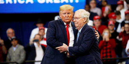 President Donald Trump holds a campaign rally in Lexington, Kentucky