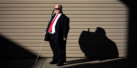 Robert Jaquiss, 67, of Missoula, Mont., has been blind since birth.