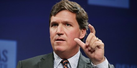 Image: Fox News host Tucker Carlson discusses 'Populism and the Right' during the National Review Institute's Ideas Summit in Washington