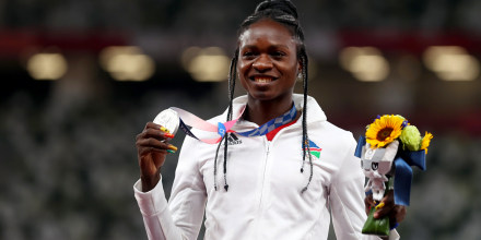 Image: Athletics - Women's 200m - Medal Ceremony