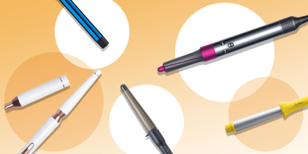 Illustration of five different types and brands of curling wands for your hair